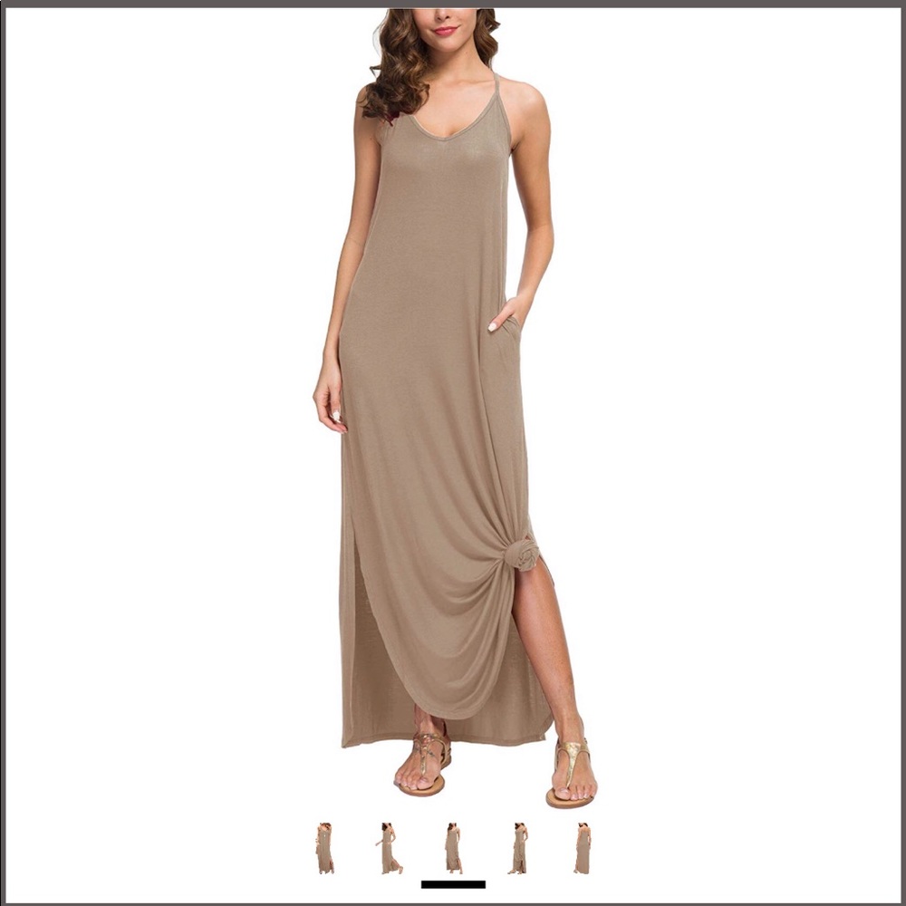 Women's Loose Dress Long Maxi Dress with Pocket